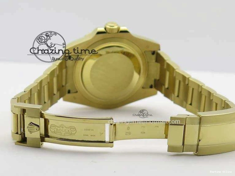 0414 GMT-Master II 116759 YG Bp-Maker Blue Ruby Crystal Bezel Black Dial On YG Bracelet A NewStyle 3775